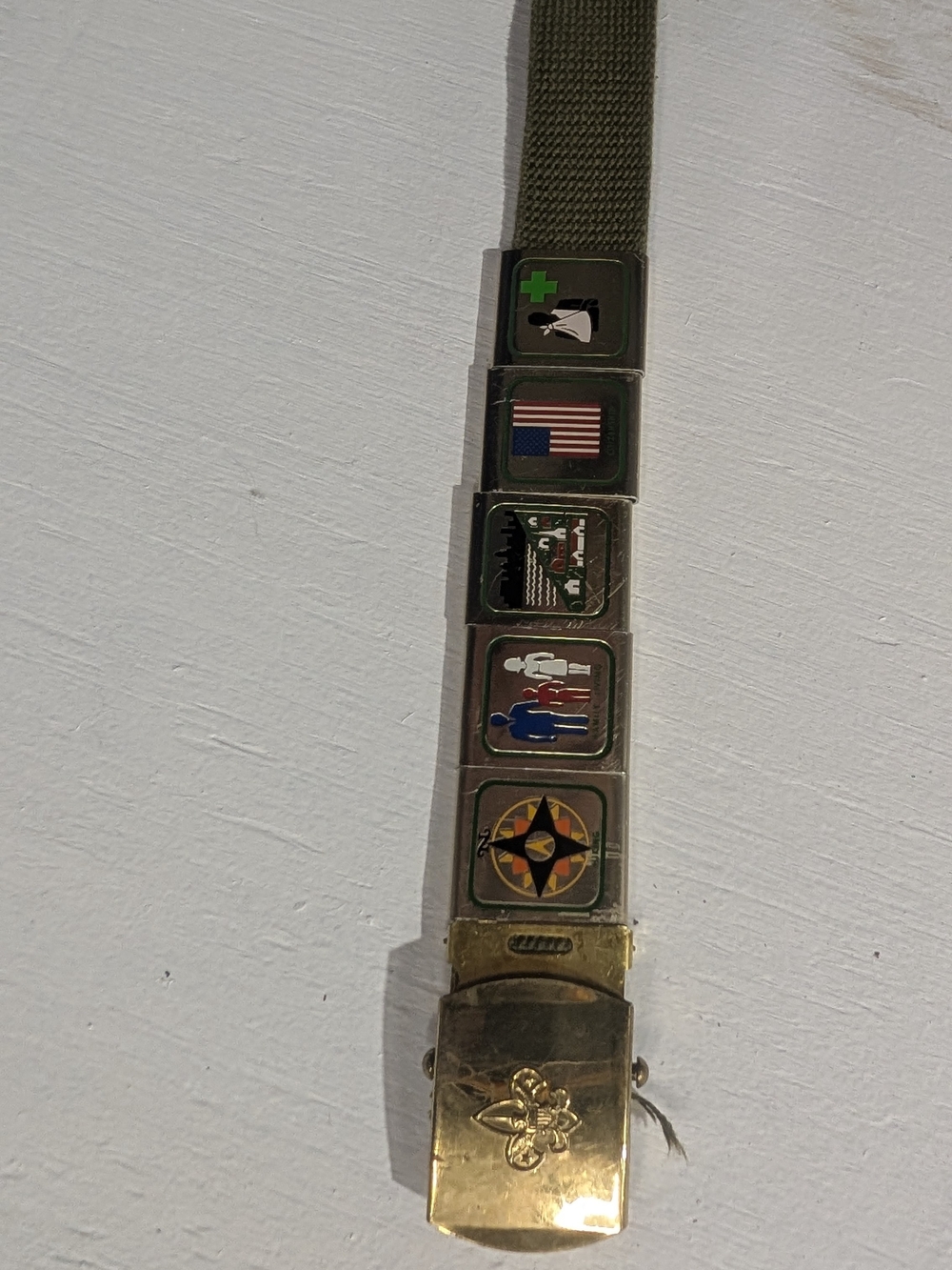 Boy Scouts Of America Vintage Uniform Belt With 5 Merit Badges